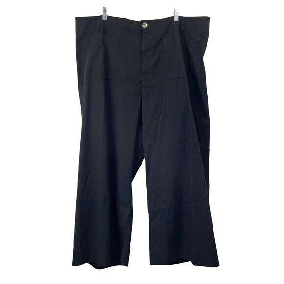 NEW Anthropologie Maeve The Colette Ponte Crop Wide-Leg Pants Size 24W black - Picture 4 of 13